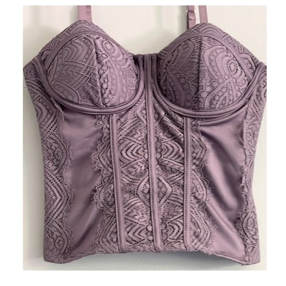No Boundaries Lace Corset Top in War Plum Sz XXS NWT - Picture 3 of 10